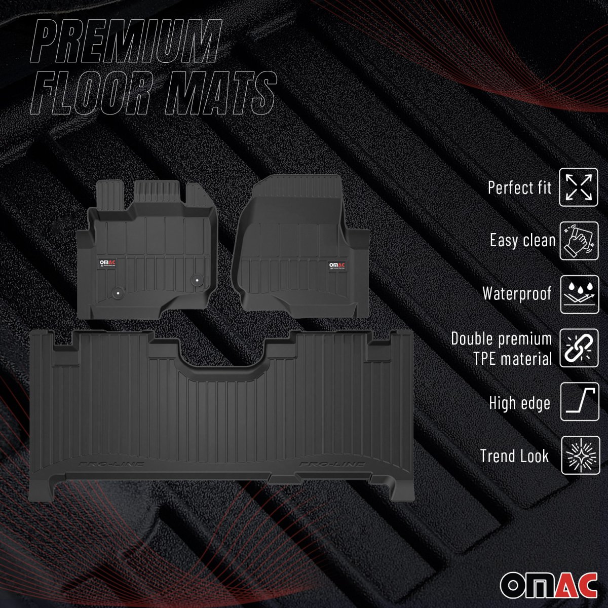 Ford F-150 Floor Mat - Omac - Premium TPE - Black - 2021